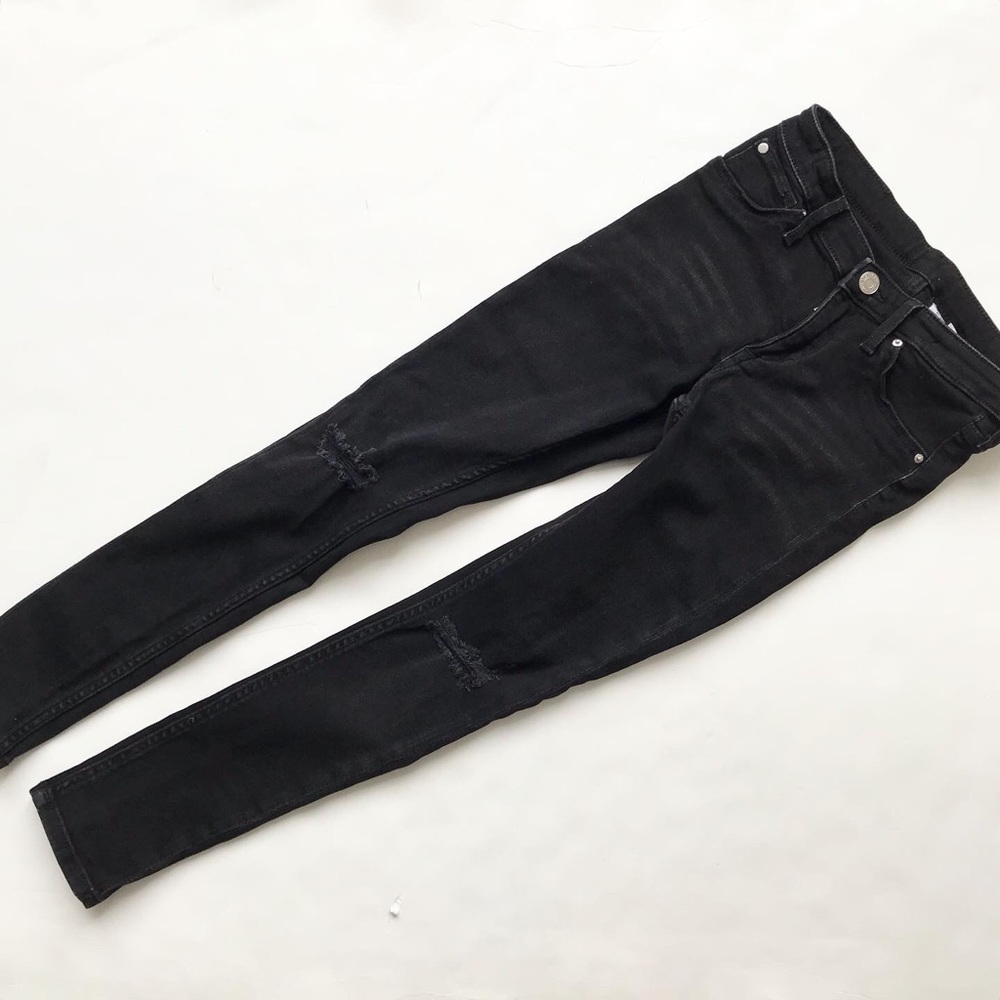 H&M black distressed skinny jeans EUC 9-10Y
